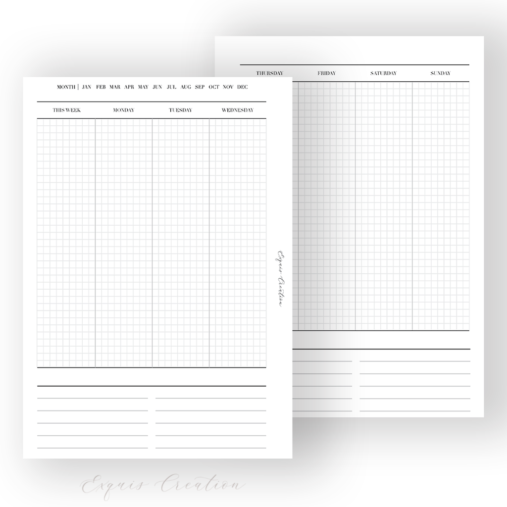 Week On Two Pages | Productivity Edition: A6 Weekly Planner Inserts