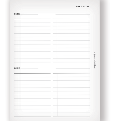 Planner Inserts | List Pages